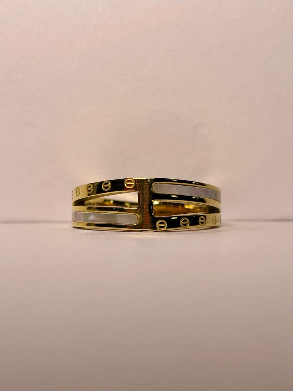 Gold Mother Of Pearl Ring